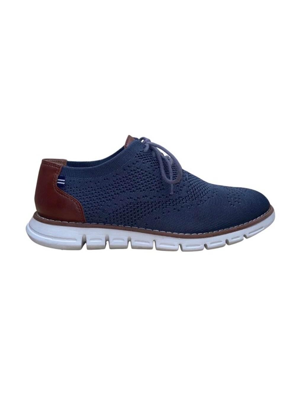 Nautica Men’s Gray & Brown Wrenwood 3 Lace-Up Knit Walking Shoes Size 9